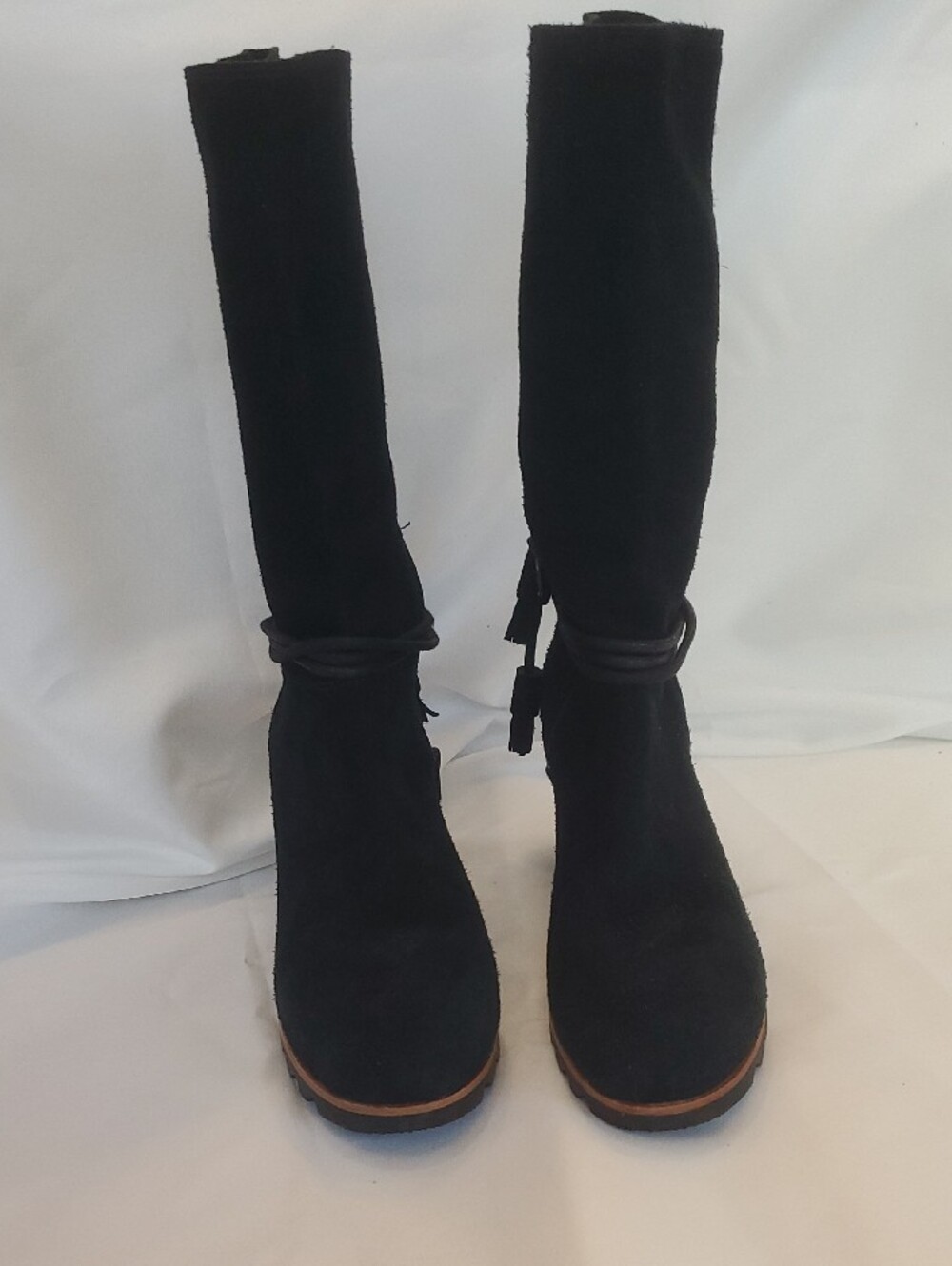SOREL Farah Mid Calf Boots Black Suede Women's 7 - Picture 5 of 10